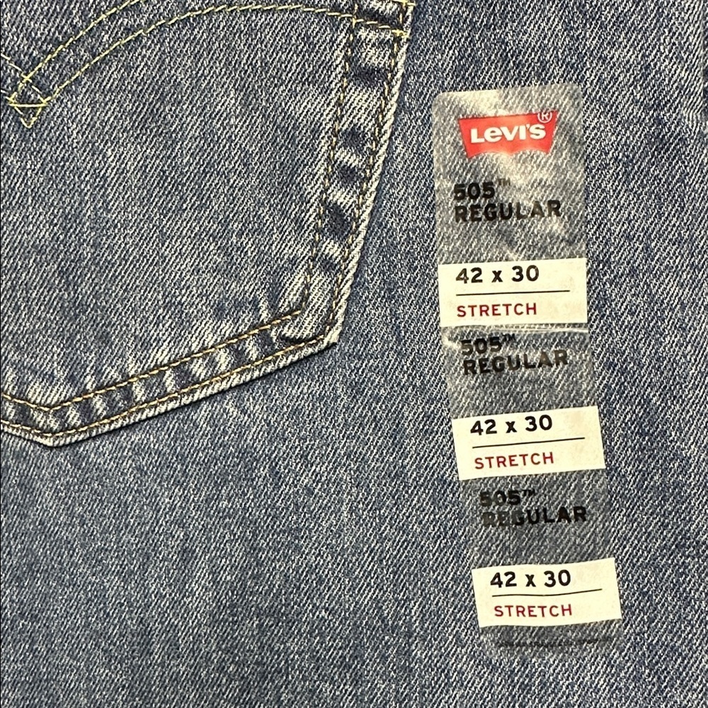Levi's Men's Blue Jeans light 505 regular 42 / 30 denim - Picture 4 of 8